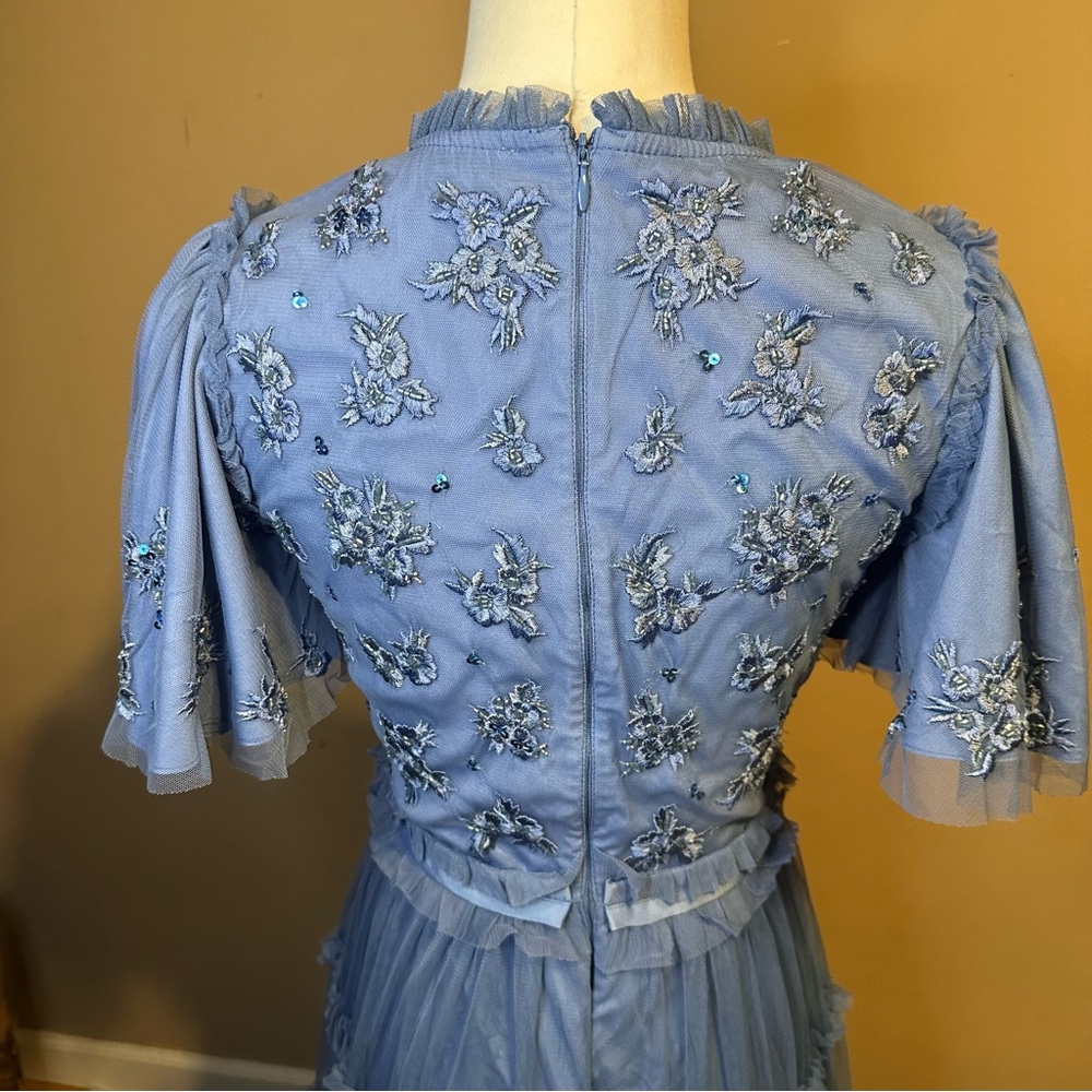 Ivy City Co Blue Embroidered ruffled Dress - Picture 4 of 6
